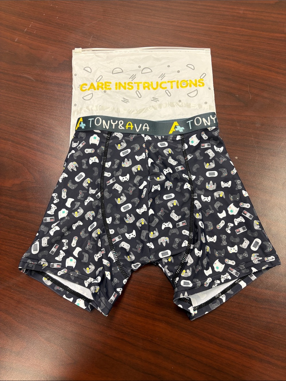 Boys' Black Gamer Print Boxer Briefs